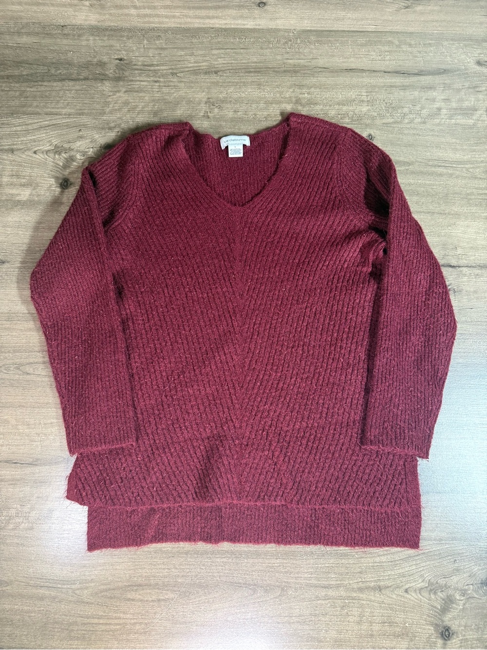 Liz Claiborne Women’s V-neck Pullover Long Sleeve Sweater Size Large